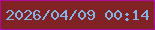 文字の大きさ：3、枠の色：b20b9c、背景の色：812225、文字の色：82b4e8 無料ブログパーツのブログ時計