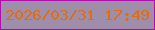 文字の大きさ：3、枠の色：b20cae、背景の色：9e8eaa、文字の色：e06d14 無料ブログパーツのブログ時計