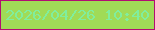 文字の大きさ：1、枠の色：b20e72、背景の色：a0db57、文字の色：80ee9e 無料ブログパーツのブログ時計