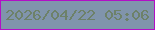 文字の大きさ：5、枠の色：b20fc6、背景の色：8094ac、文字の色：6d8169 無料ブログパーツのブログ時計