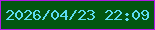 文字の大きさ：1、枠の色：b219e4、背景の色：035611、文字の色：5ddcf1 無料ブログパーツのブログ時計