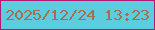 文字の大きさ：5、枠の色：b21a72、背景の色：5bcddf、文字の色：a76e4d 無料ブログパーツのブログ時計