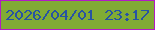 文字の大きさ：5、枠の色：b21bc5、背景の色：81ab35、文字の色：2753a3 無料ブログパーツのブログ時計