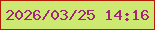 文字の大きさ：3、枠の色：b21c06、背景の色：cee972、文字の色：a22779 無料ブログパーツのブログ時計