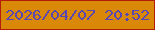 文字の大きさ：5、枠の色：b21c0a、背景の色：d98808、文字の色：5846b2 無料ブログパーツのブログ時計