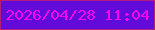 文字の大きさ：3、枠の色：b21c7a、背景の色：610ad9、文字の色：f604ec 無料ブログパーツのブログ時計