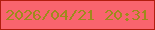 文字の大きさ：4、枠の色：b21d0f、背景の色：f9646e、文字の色：9e8a1c 無料ブログパーツのブログ時計