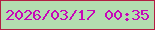 文字の大きさ：4、枠の色：b21e43、背景の色：b3dcb0、文字の色：c605b8 無料ブログパーツのブログ時計