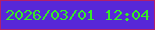 文字の大きさ：2、枠の色：b21f6c、背景の色：5827d8、文字の色：36eb27 無料ブログパーツのブログ時計