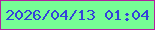 文字の大きさ：1、枠の色：b2219f、背景の色：76fd95、文字の色：3442da 無料ブログパーツのブログ時計