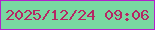文字の大きさ：3、枠の色：b221cc、背景の色：79d8a1、文字の色：b62764 無料ブログパーツのブログ時計