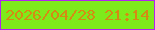 文字の大きさ：1、枠の色：b223f0、背景の色：7eea1c、文字の色：d48a13 無料ブログパーツのブログ時計
