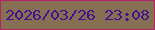 文字の大きさ：1、枠の色：b22466、背景の色：866f52、文字の色：421190 無料ブログパーツのブログ時計