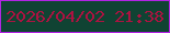 文字の大きさ：2、枠の色：b224e3、背景の色：104333、文字の色：ad1241 無料ブログパーツのブログ時計