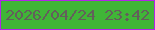 文字の大きさ：1、枠の色：b224e8、背景の色：40b537、文字の色：635f5b 無料ブログパーツのブログ時計
