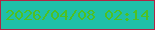 文字の大きさ：4、枠の色：b22544、背景の色：20c0a8、文字の色：4dc123 無料ブログパーツのブログ時計