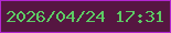 文字の大きさ：3、枠の色：b227d1、背景の色：561641、文字の色：5dcc64 無料ブログパーツのブログ時計