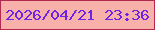 文字の大きさ：2、枠の色：b22a4e、背景の色：f8b0ab、文字の色：6b24e8 無料ブログパーツのブログ時計