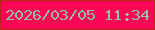 文字の大きさ：3、枠の色：b22c0e、背景の色：fb0556、文字の色：93c0a8 無料ブログパーツのブログ時計