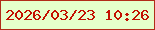 文字の大きさ：5、枠の色：b22c19、背景の色：e5ffcb、文字の色：c31001 無料ブログパーツのブログ時計