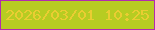 文字の大きさ：3、枠の色：b22cae、背景の色：b7cc22、文字の色：eacd32 無料ブログパーツのブログ時計