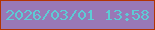 文字の大きさ：3、枠の色：b23403、背景の色：9978b6、文字の色：5dcbd5 無料ブログパーツのブログ時計
