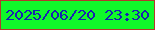 文字の大きさ：4、枠の色：b2382b、背景の色：10f82a、文字の色：1821b1 無料ブログパーツのブログ時計