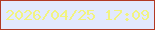 文字の大きさ：1、枠の色：b23925、背景の色：e2e9fe、文字の色：f2f380 無料ブログパーツのブログ時計