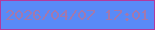文字の大きさ：4、枠の色：b2399e、背景の色：598af7、文字の色：a378ac 無料ブログパーツのブログ時計