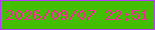 文字の大きさ：5、枠の色：b23bfc、背景の色：43be01、文字の色：f02a97 無料ブログパーツのブログ時計