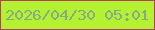 文字の大きさ：3、枠の色：b24065、背景の色：b3f131、文字の色：89a889 無料ブログパーツのブログ時計