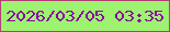 文字の大きさ：5、枠の色：b24076、背景の色：9df270、文字の色：89069e 無料ブログパーツのブログ時計