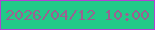 文字の大きさ：4、枠の色：b242d3、背景の色：23ca88、文字の色：9c6091 無料ブログパーツのブログ時計