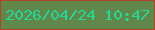 文字の大きさ：4、枠の色：b2432b、背景の色：61874b、文字の色：21d897 無料ブログパーツのブログ時計