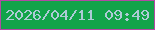文字の大きさ：1、枠の色：b24aa4、背景の色：12a44a、文字の色：adcbd6 無料ブログパーツのブログ時計