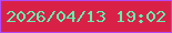 文字の大きさ：4、枠の色：b24af5、背景の色：d92147、文字の色：62f1af 無料ブログパーツのブログ時計