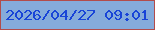 文字の大きさ：4、枠の色：b24c4b、背景の色：85abdb、文字の色：1944d7 無料ブログパーツのブログ時計