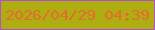文字の大きさ：3、枠の色：b24ed2、背景の色：afae10、文字の色：e46b32 無料ブログパーツのブログ時計