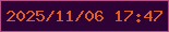 文字の大きさ：4、枠の色：b25087、背景の色：2e0234、文字の色：df5f2b 無料ブログパーツのブログ時計