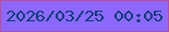 文字の大きさ：4、枠の色：b2509f、背景の色：8e68fc、文字の色：013e77 無料ブログパーツのブログ時計