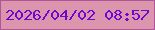 文字の大きさ：3、枠の色：b2539b、背景の色：db95ad、文字の色：7206ce 無料ブログパーツのブログ時計
