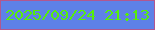 文字の大きさ：2、枠の色：b2578f、背景の色：5e81e7、文字の色：57ed0a 無料ブログパーツのブログ時計