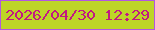 文字の大きさ：5、枠の色：b257e1、背景の色：bdd527、文字の色：c21982 無料ブログパーツのブログ時計