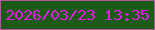 文字の大きさ：2、枠の色：b258a2、背景の色：1d5a17、文字の色：e51bea 無料ブログパーツのブログ時計