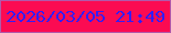 文字の大きさ：5、枠の色：b258aa、背景の色：fb0b52、文字の色：351cf4 無料ブログパーツのブログ時計