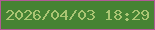 文字の大きさ：3、枠の色：b25997、背景の色：468333、文字の色：aac573 無料ブログパーツのブログ時計