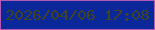 文字の大きさ：5、枠の色：b25ab8、背景の色：0b289a、文字の色：404324 無料ブログパーツのブログ時計