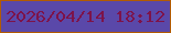 文字の大きさ：3、枠の色：b25b02、背景の色：5a48a9、文字の色：7d134a 無料ブログパーツのブログ時計