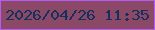 文字の大きさ：4、枠の色：b25bf6、背景の色：8b4967、文字の色：14305c 無料ブログパーツのブログ時計