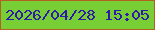 文字の大きさ：1、枠の色：b26021、背景の色：77cf35、文字の色：2e1ca9 無料ブログパーツのブログ時計